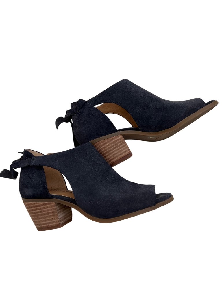 Lucky Brand Betsee Moroccan Blue Suede Tie Back Booties